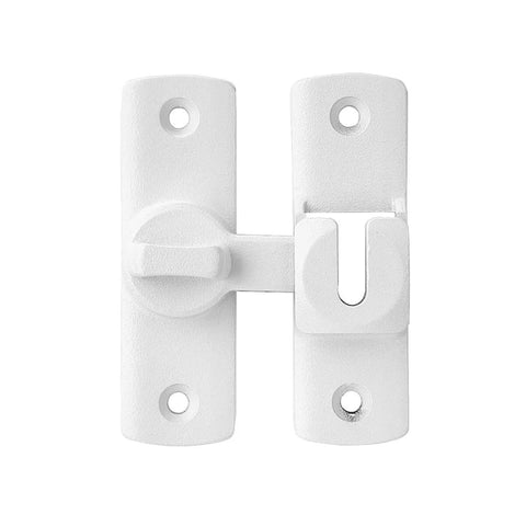Matte White Barn Door Lock Latch Set 90 To 180 Degree Right Angle Gate Lock For Cabinets Bathrooms And Sliding Doors Aluminum Alloy Heavy Duty Hardware Space Saving Door Security