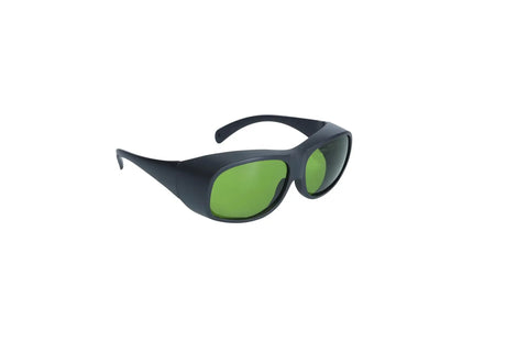 Heavy Duty Laser Engraver Safety Glasses Built Different To Deliver Killer Eye Protection Against 450 Nm Blue Light And 1064 Nm Nd Yag Beams While Meeting Ce En207 Rules in black with green lenses.