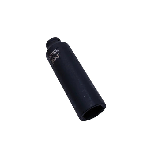 No Sweat Rock Solid Half Inch Drive Metric Extra Deep Impact Socket 33 Mm for engaging long bolts and fasteners.