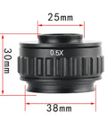 Super Handy Zero Point Five X Reduction C Mount Lens Adapter For Your Trinocular Stereo Microscope With Thirty Eight Millimeter Interface Fits All C Mount Industrial Cameras And Ccd Cmos Microscope Cameras, black 38mm