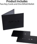 Straight Up Premium Genuine Key Card Replacement Pair For Tesla Model Two bundled with a heavy-duty bifold wallet.