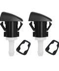 Two Piece Windshield Washer Nozzles Kit Replacement For Front Windshield Spray Heads Easy Install Plug And Play Fits Many Dodge And Jeep Models Including Charger Journey Compass OEM 4805742AB White Durable showing nozzle and spacer