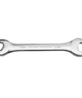 Ultra Slim Dual Size Open End Wrench 17mm 19mm Metric Spanner For Tight Spaces And Hard To Reach Fasteners, Carbon Steel Hand Tool Built For Workshop Vehicle And Machine Repair