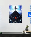 Badass Solo Leveling Metal Wall Art Poster And Dope Anime Collector Print With Heavy Duty Magnetic Mount And Crisp High Res Art on wall.