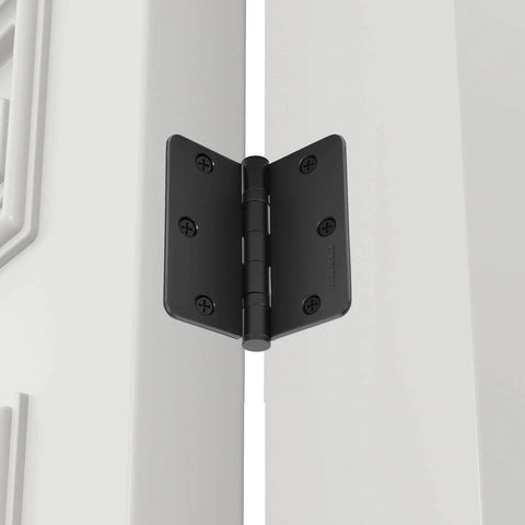 Three Pack Of 304 Stainless Steel Door Hinges In Matte Black With Non Removable Pin Heavy Duty Ball Bearing 3 Point Five Inch For Commercial
