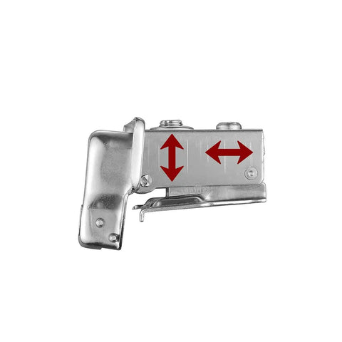 Side view of Black Cabinet Door Hinges 1/2 Inch Partial Overlay For Face Frame Cabinets With Door Bumper, Metal 20 Pack CH300 BK P20, arrows