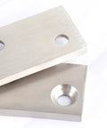 Close-up of 360 Degree Rotating Stainless Steel Pivot Door Hinge for Wooden and Aluminum Frame Doors, showing drilled holes