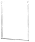 Adjustable Closet Rod Organizer For Space Saving And Hassle Free Organization, chrome double hanging bar extender on white backdrop