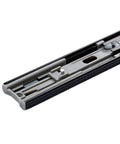 Heavy Duty Full Extension Drawer Slides Bottom Mounted Concealed Cabinet Hardware Professional Grade close-up of rail mechanism.