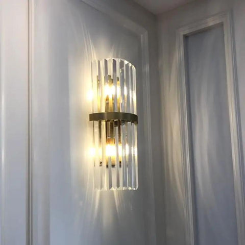 Top Shelf Crystal Wall Sconces With Brushed Black Metal And Sleek Bedroom Vanity Light For Bathroom Fixture Modern Bedside Lamp For Dining Room Decor Heavy Duty Build With Fresh Vibes mounted on wall, featuring K9 crystal shade and warm illumination.