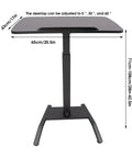 Premium Adjustable Height Standing Desk With Smooth Foot Pedal Operation And Fully Rolling Ergonomic Office Station at 0, 30, 60 degrees.