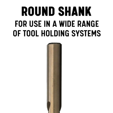 Fifteen Sixteenths Inch Cobalt Steel Taper Length Drill Bit DWDTL Series with round shank for tool holding systems