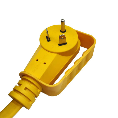 Tailgate Ready RV 30A Extension Cord With TT-30 Plug And Receptacle, 75 Ft Outdoor Camper Power Cable, Rotatable Connector Puller Handle