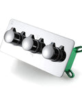 CUTPOIY Shower Set, Wall Bathroom Shower Mixers, black brass concealed control panel with three knobs.