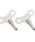 Two Pack Wrench Clock Keys For Winding Clocks, 3.8mm Hole, 52mm Long Steel Clock Keys, Silver Tone, side by side view