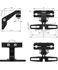 Ebike Turn Signal Kit With Front And Rear Indicator Lights And Brake Light For Electric Bicycles Left And Right Signals Waterproof Pro Grade High Brightness SMD LED 36V 48V 72V Compatible black mounting bracket with measured dimensions