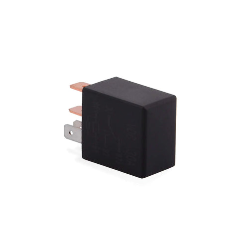 Heavy Duty 12V 30A SPDT 5 Pin Relay Kit Pack of 2 Multi Purpose Relays for Automotive DIY projects, close-up view on one relay.