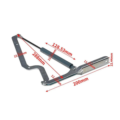 Heavy Duty Lid Piston And Shock Hinge Support Gas Strut For Large Outdoor Deck Box Sop Replacement Part with dimensions.