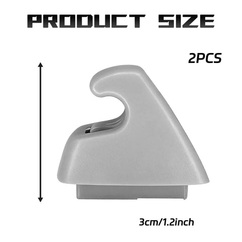 Side view of Sun Visor Clip Replacement Set For Cars Anti Vibration Retainer Clips OEM 95994975 95994976, gray ABS material.