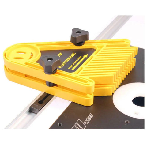 Feather Loc Board Set For Woodworking Table Saws And Engraving Machines, Double Featherboard Push Block with 13 Angled Fingers