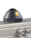 Close-up of Three Quarter Inch Pneumatic Ball Valve Actuator Stainless Steel Rock-Solid Three-Piece, Single Acting Air Return Control System.