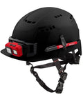 Bolt Ratchet Type II Class C Safety Helmet Black Vented Hard Hat With Quick Adjust Fit and red light on front