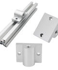Set Of Four M12 Aluminum Caster Wheel Connectors For 5050 T Slot Extrusion with mounts and brackets, solid aluminum for heavy loads.