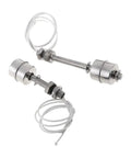 Stainless Steel Float Switch Liquid Level Sensor For Water Tank And Pool, 45 To 400mm Range, Double Ball Design, Built Tough DIY Level Detector, CE Certified, N7 Compatible installed on two stainless steel float switches