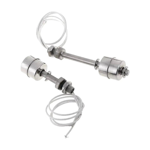 Stainless Steel Float Switch Liquid Level Sensor For Water Tank And Pool, 45 To 400mm Range, Double Ball Design, Built Tough DIY Level Detector, CE Certified, N7 Compatible installed on two stainless steel float switches