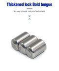 Close-up of three metal lock tongues, thick and rust-proof, durable and sturdy, suitable for concealed industrial hinges.
