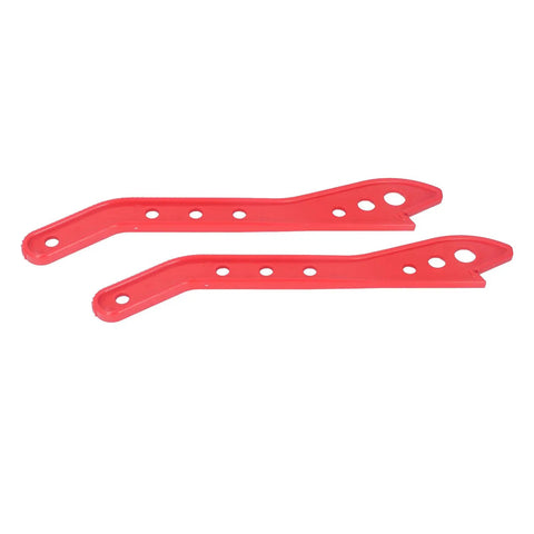 Workhorse Woodworking Safety Push Sticks Two Pack Red Plastic Wood Guide Tool, ergonomic handles for safe cuts.