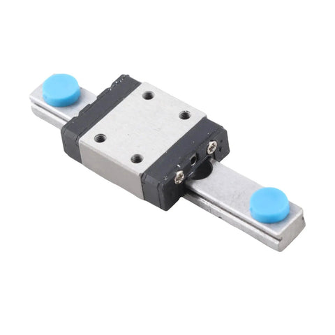 High Performance Linear Rail Guide LWL7B 70mm with Sliding Block for DIY 3D Printers and CNC Machines, silver rail, blue stoppers