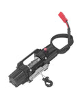 Premium Alloy RC Winch With Dual Motor For Axial Scx10 And D90 1/10 Crawlers, black alloy winch with cable and hook.