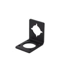 Geared Nema 11 Stepper Motor Mounting Bracket Made From Alloy Steel With Extra Four Mounting Holes ST M3 Beefed Up For Industrial Precision And Easy Mounting In CNC Robotics And Motion Control Projects. black alloy steel bracket with four mounting holes