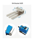 Inductive Proximity Sensor SN04-P2 PNP NC With 4mm Sensing, 6-30V DC, and SN bracket dimensions shown, blue sensor 2 pack
