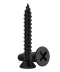 Heavy Duty Black Wood Screws For Cabinet Hinges And Drawer Slides In 304 Stainless Steel Flat Head Self Tapping 6 x 1 200 Count Bulk Pack