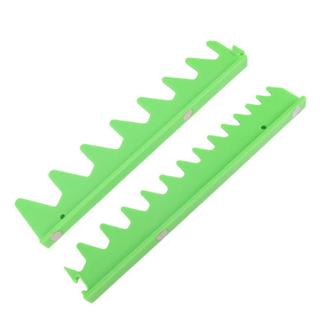 Magnetic Wrench Rail Set And Holder Rack For 20 Tools With Durable Plastic Storage Green, shown in vertical orientation.