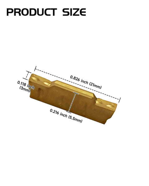 Grooving Cutoff Carbide Inserts MGMN300 M 3mm Thick With 5.5mm Cutting Width And 21mm Length for CNC Turning CVD Yellow