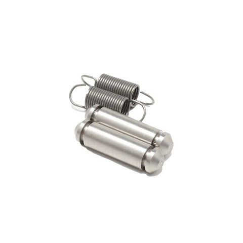 Heavy Duty Triple Position Recliner Mechanism Repair Kit With Rust Resistant Stainless Steel Pins Industrial Grade Torsion Springs and Lock Plate Set To Knock Out Saggy Seats, includes stainless steel pins and springs.