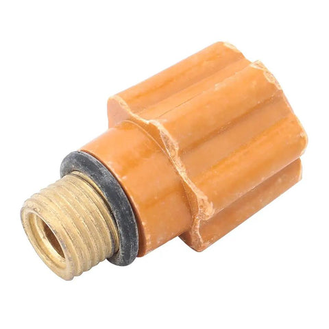 Top Notch 5 Pc QQ150 TIG Welding Torch Consumables Set Featuring Durable Plastic Housing And Reliable Brass Bolt with orange cap.