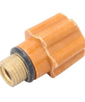 Close-up of a QQ150 TIG welding torch back cap made of hard plastic with brass bolt for secure connection.