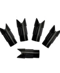 50 Pack Half Moon Plastic Arrow Nocks For 7.6mm ID Crossbow Bolts Replacement Nocks set shown in black.