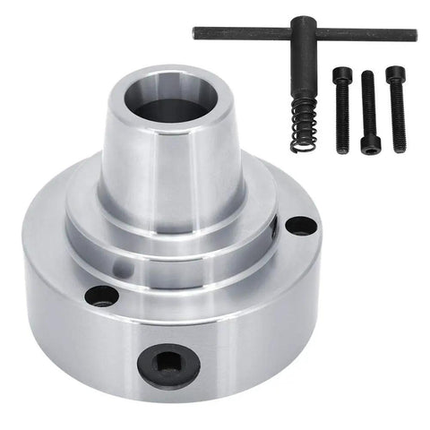 Ycauty 5 In Precision Lathe Collet Chuck With 0.0006 TIR Runout Accuracy and tools, featuring a shiny metal finish.