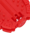 Close-up of red plastic pedal from Two Pack Small Bike Pedals For Kids And Tricycles Red Plastic Front Wheel Foot Pedal Accessories Replacement
