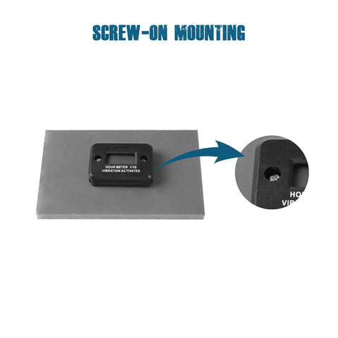 Vibration Activated Digital Hour Meter For Small Engines No Wiring Hassle Just Cut Induction Coil To Start Timing Automatically Works With Gas Diesel AC DC And Battery Powered Equipment, screw-on mounting