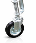 8 Inch Spring Loaded Gate Caster With 360 Degree Swivel Built To Last Heavy Duty 375 Lb Capacity, Solid Rubber Flat Free Wheel