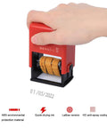 High Efficiency Adjustable Date Coding Machine For Food Plastic Bags in red with quick-drying ink, printing dates on packaging.