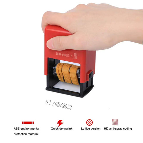 High Efficiency Adjustable Date Coding Machine For Food Plastic Bags in red with quick-drying ink, printing dates on packaging.