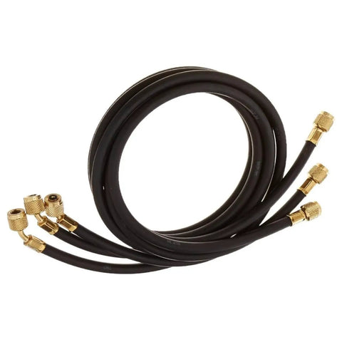 Slick Heat Pump Manifold Gauge Set With Dual Three Inch Precision Meters And Sixty Inch Tough Braided Hoses For Ac Hvac Pro Hustle And R22 Repair Kits