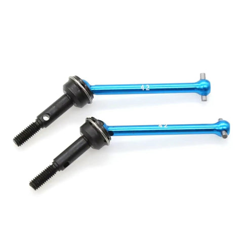 Beefed Up Front And Rear Drive Shaft CVD Upgrade Kit For 1 To 10 Scale XV-01 TC-01 RC Car, 42mm And 39mm Shafts, Reinforced Material For Heavy Torque And Smooth Power Transfer, Includes 54515 54516, blue and black CVD shafts